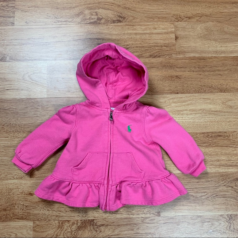 Ralph Lauren Baby Girl Full Zip Hooded Sweatshirt